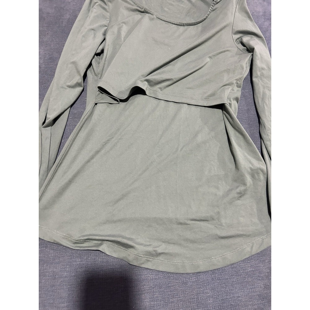 Kindred Bravely Olive Green Women's Nursing Long Sleeve Shirt Size Medium - Picture 5 of 7